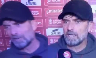 Full Reason why 56-year-old Liverpool manager Jurgen Klopp angrily storms out of interview after Manchester United win vs Liverpool FA Cup quarter final